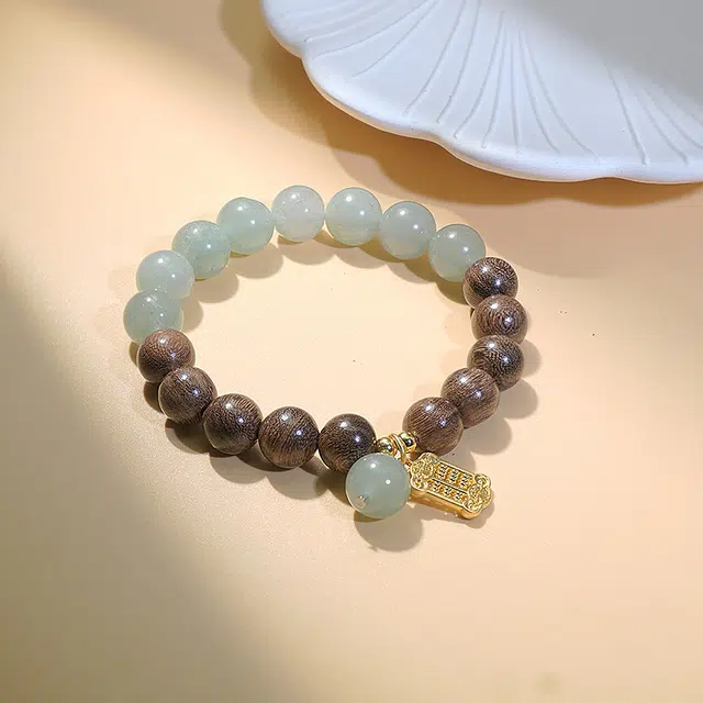 金瑞邦 【赠线香】简单百搭 显白精致 算盘来财 小众设计 高级 新中式国潮 纳福 转运来福 招财进宝 精准桃花 #好运 金丝檀木 手串 女款
