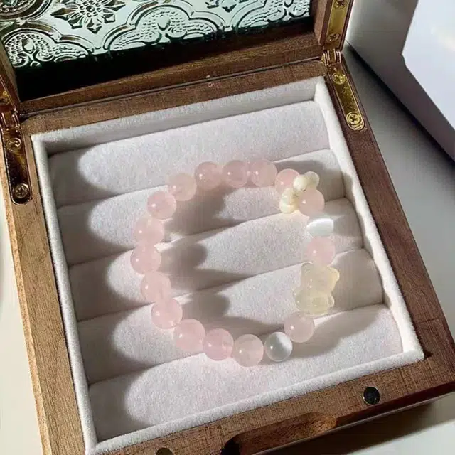 金瑞邦 简单百搭 显白精致 小熊 小众设计 轻奢 可爱高档 水逆退散 上岸考研 转运来福 招财进宝 精准桃花#好运 水晶 手串 女款