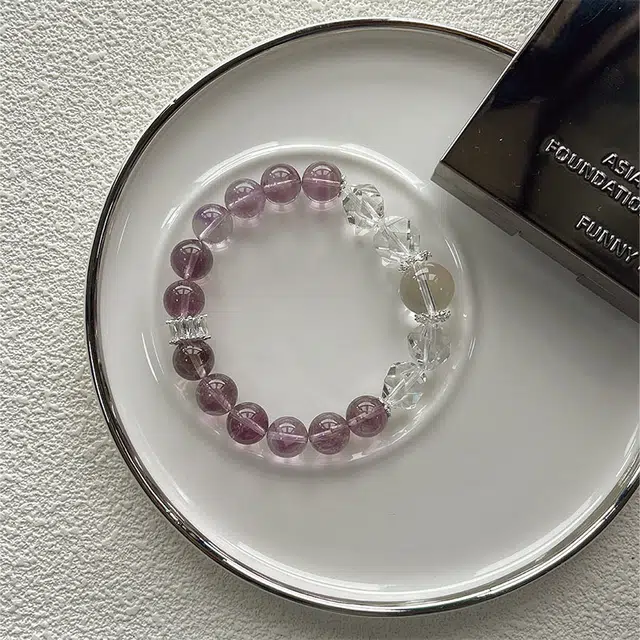 金瑞邦 简单百搭 显白精致 小众设计 高级感 水逆退散 上岸考研学生 轻奢 紫晶石 精准桃花 平步青云 #好运 水晶 手串 男女同款情侣款