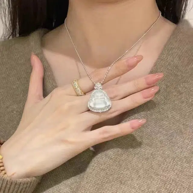 金瑞邦 佛公 简单百搭 显白 透亮 高级感 锁骨链 轻奢小众 平步青云 步步高升 精准桃花 转运来财 琉璃 项链 女款