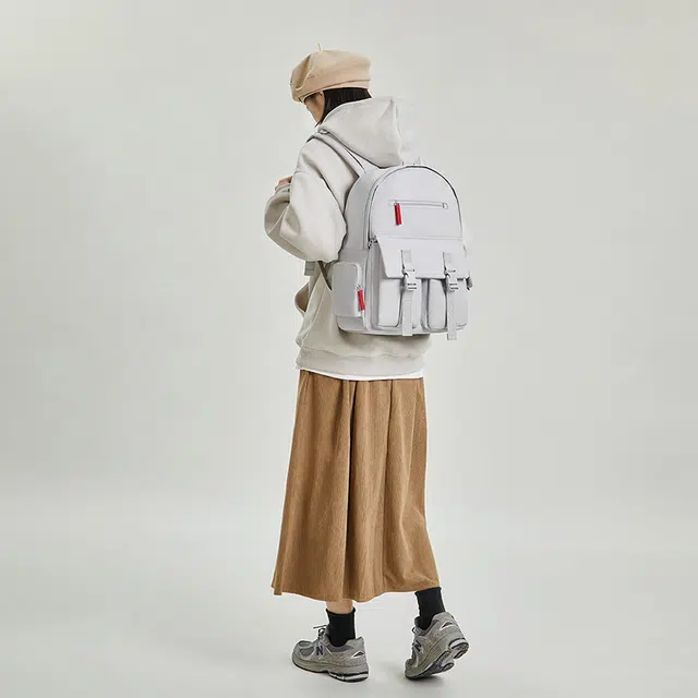 波斯丹顿 工装校园旅行大容量 织物 背包双肩包 中号 男女同款情侣款 灰色
