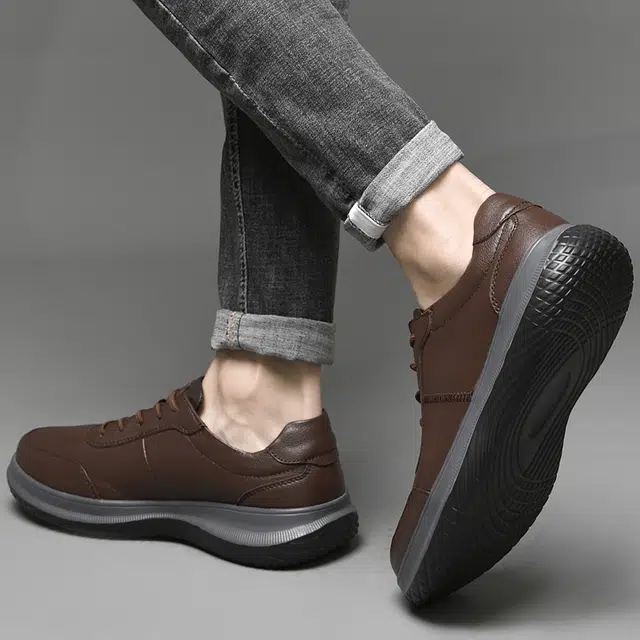 敦奴 牛皮 简约潮流百搭 低帮 生活休闲鞋 男款 黑色