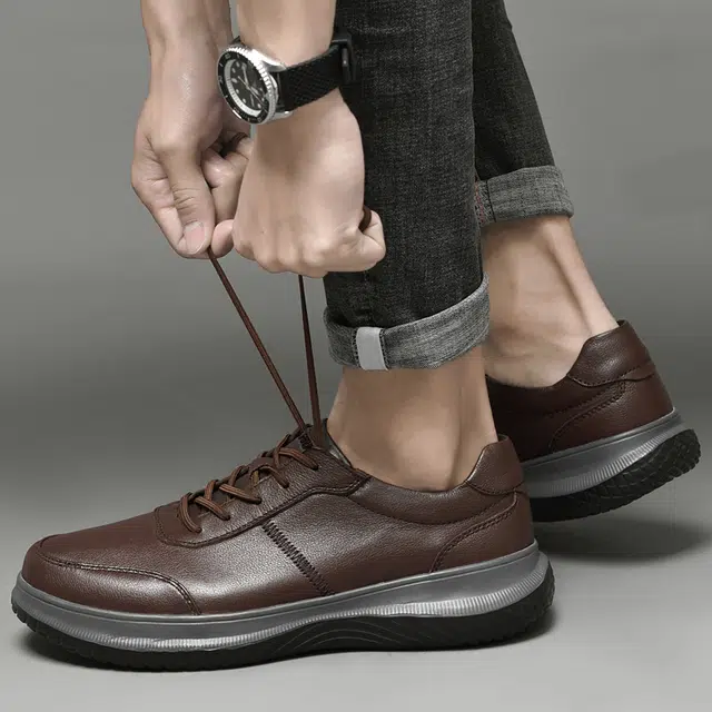 敦奴 牛皮 简约潮流百搭 低帮 生活休闲鞋 男款 黑色