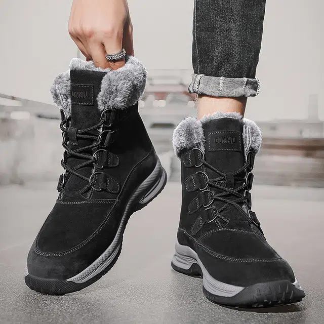 敦奴 猪皮 通勤百搭 舒适潮流个性 防滑耐磨保暖 高帮 登山鞋 徒步鞋  男款