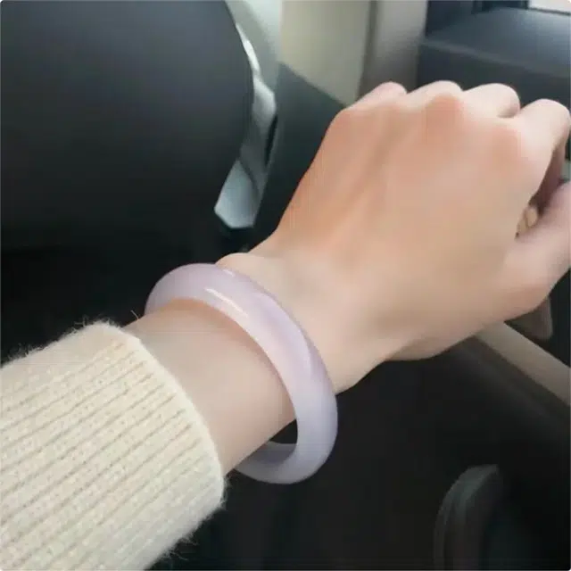 盈满堂 新中式国风带浅紫 玉髓 手镯 女款