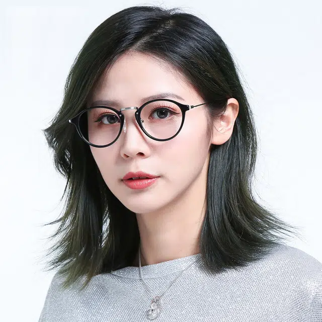 【联系客服可配度数】 康视顿 复古文艺近视 板材加金属 方形 光学镜架 女款