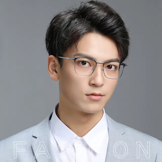 【联系客服可配度数】 康视顿 复古近视 超轻 钛 眉毛框/眉线框 光学镜架 男款