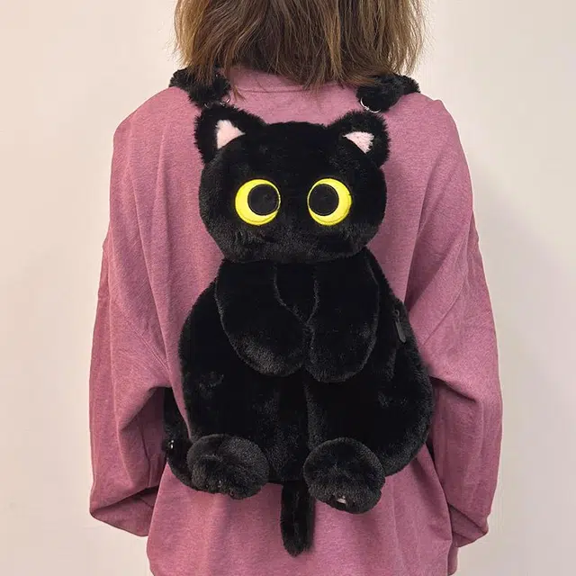 公主恋人 创意造型猫咪双肩包软乎乎的包包公仔抱枕 不掉毛不掉色填充饱满实用 玩偶周边