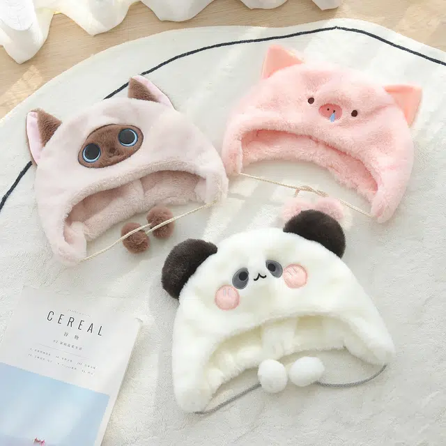 公主恋人 帽子围巾手套 可爱小猪熊猫浣熊 玩偶周边