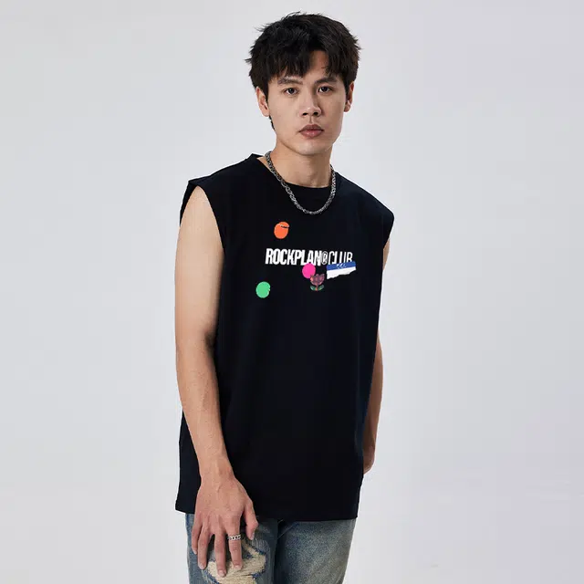 纯棉透气摇滚计划 休闲宽松背心 男女同款