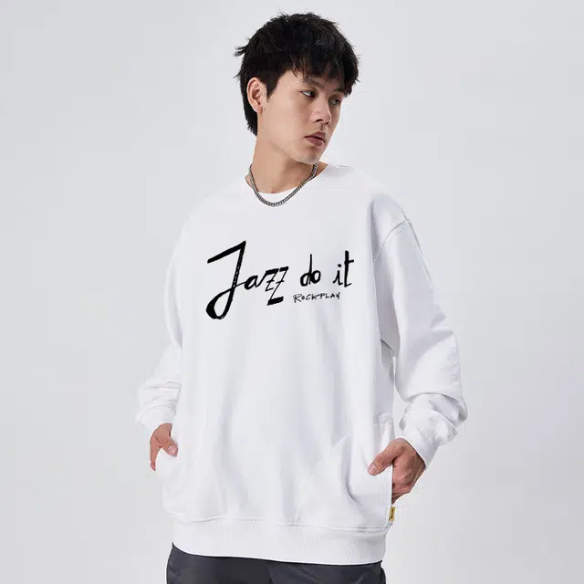 摇滚计划 爵士乐字母印花创意圆领纯棉卫衣 男女同款