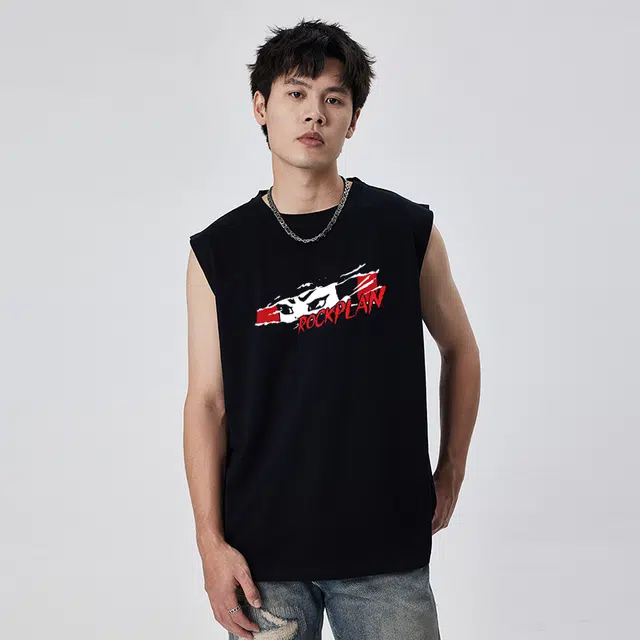摇滚计划 痛仰乐队周边哪吒喷怒之眼印花纯棉宽松无袖背心 男女同款