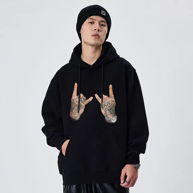 摇滚计划 连帽印花美式卫衣 男款