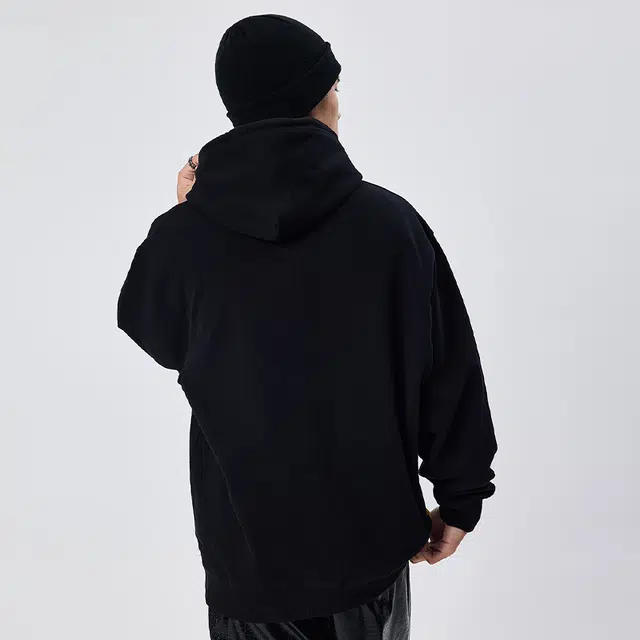 摇滚计划 美式篮球布克印花水洗街头宽松连帽卫衣 男女同款
