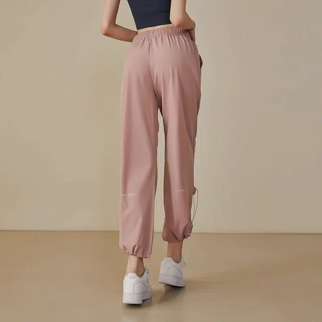 达兹 纯色宽松束脚跑步速干裤高腰休闲裤 女款