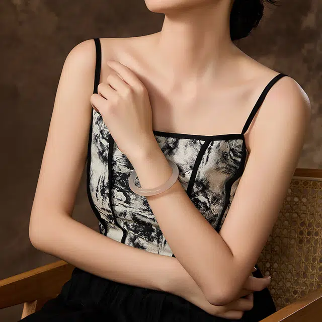 璇玑公主 香槟金色 女新中式固口叮当镯国潮轻奢百搭别致个性 琉璃 手镯 女款