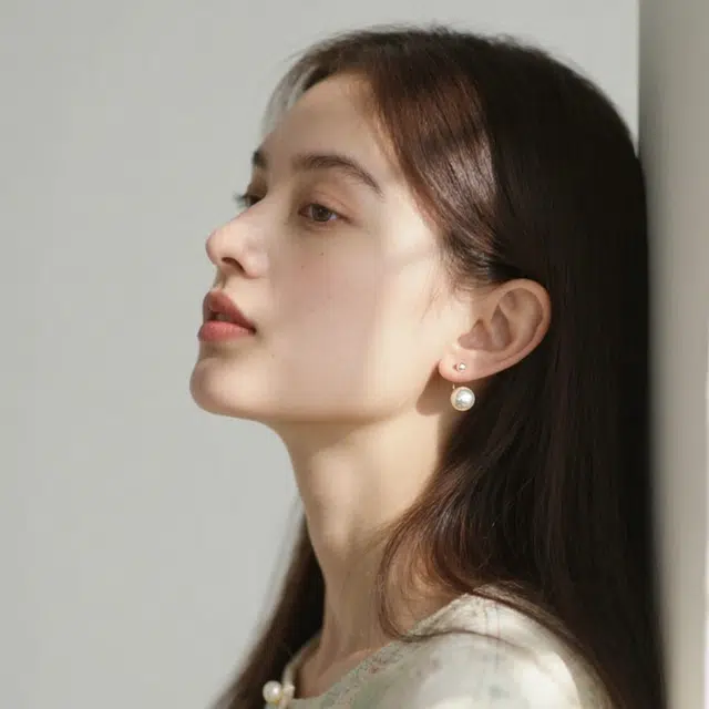 清野集 西西里法式优雅两戴#好运 施家人造水晶珍珠 耳环 女款