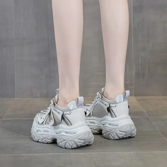 织物合成革 运动休闲厚底松糕时尚百搭潮流 透气轻便增高 低帮 老爹鞋 女款
