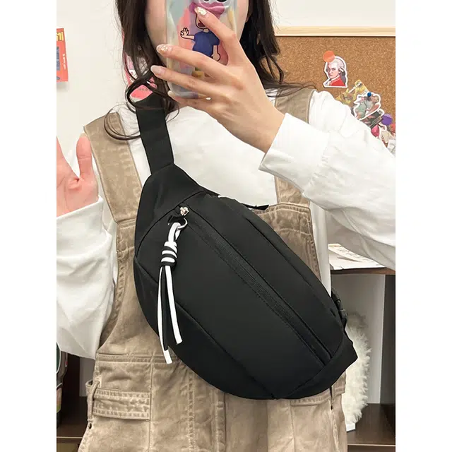 宝琳卡 时尚简约潮流 尼龙 胸包 男女同款情侣款 黑色/黄深蓝拼色/蓝色/粉色/黄蓝拼色