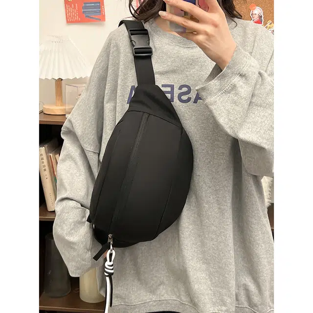 宝琳卡 时尚简约潮流 尼龙 胸包 男女同款情侣款 黑色/黄深蓝拼色/蓝色/粉色/黄蓝拼色