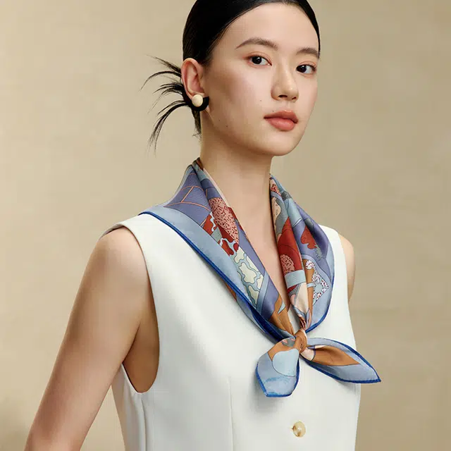 上海故事 真丝双面印花 桑蚕丝 丝巾 男女同款情侣款