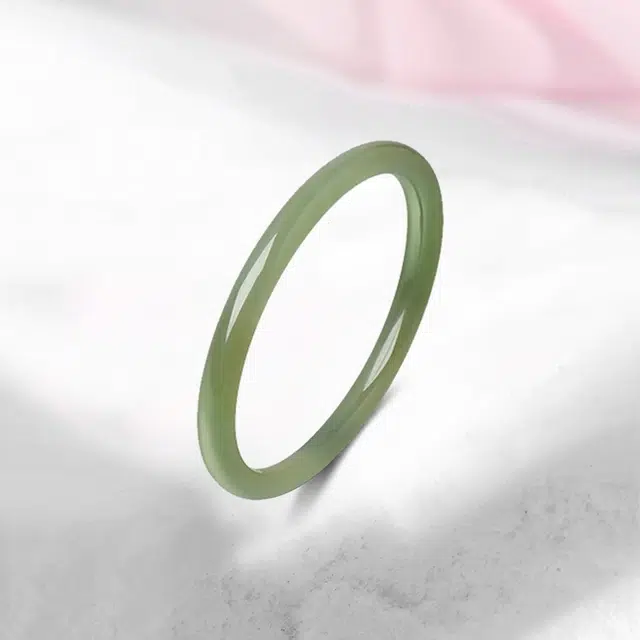 水贝之星 碧水青山美人 复古国风简约精致素雅细条温婉叮当镯轻奢豆绿气质百搭 琉璃 玉石手镯 男女同款情侣款