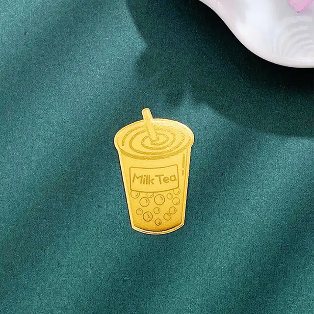 水贝之星 珍珠奶茶钥匙扣挂件 甜美精致萌趣摆件快乐翻倍收藏储蓄储值纪念理财增值 足金 一口价 金片 男女同款情侣款
