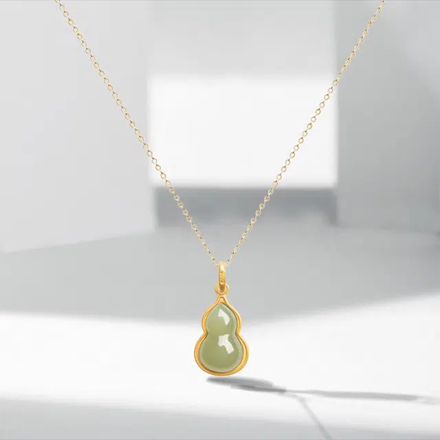 水贝之星 福禄葫芦 国潮复古新中式精致简约莹润细腻温婉百搭古韵国风招财转运璀璨高级感锁骨链 合金 项链 女款