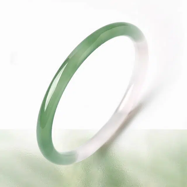 百利金 半生缘 半山半水典雅精致简约日常创意设计国潮新中式复古民族风冰润透亮闭口 玉髓 手镯 男女同款情侣款