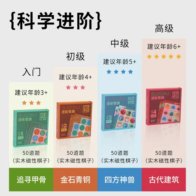 木玩世家 数独入门益智 思维逻辑阶梯训练 早教益智玩具