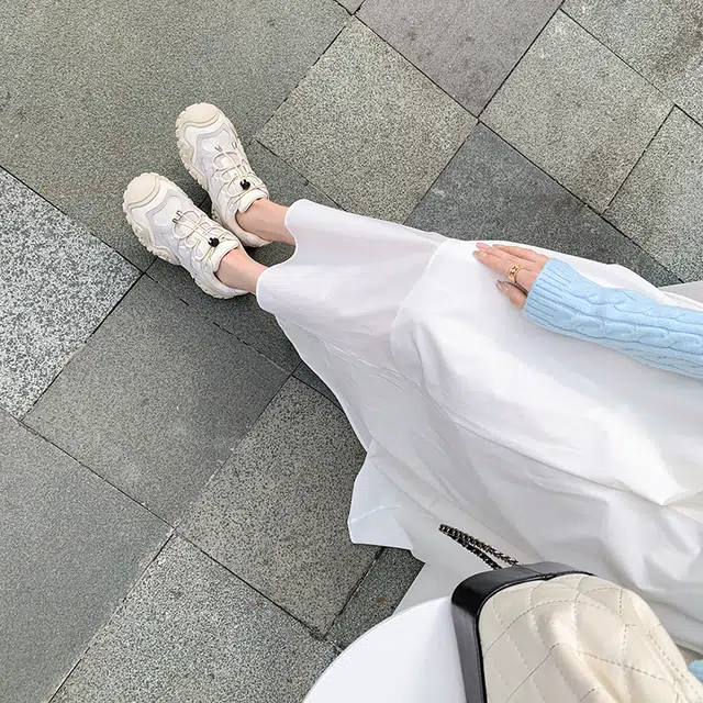 生活休闲甜美时尚透气松糕底百搭少女鞋 低帮 老爹鞋 女款