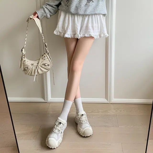 生活休闲甜美时尚透气松糕底百搭少女鞋 低帮 老爹鞋 女款