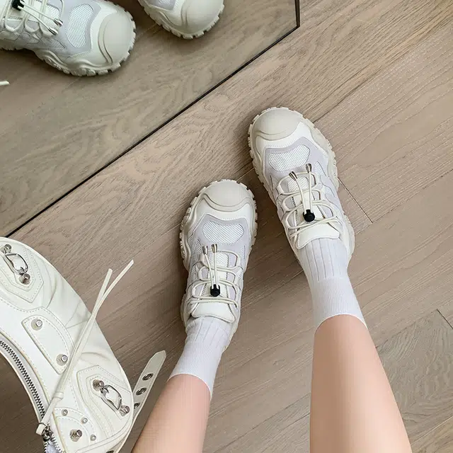 生活休闲甜美时尚透气松糕底百搭少女鞋 低帮 老爹鞋 女款