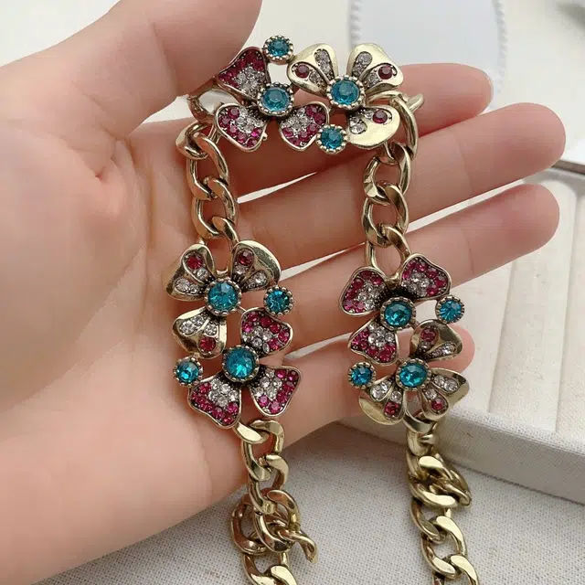 都爵 花朵 轻奢小众高级感复古 合金 项链 女款