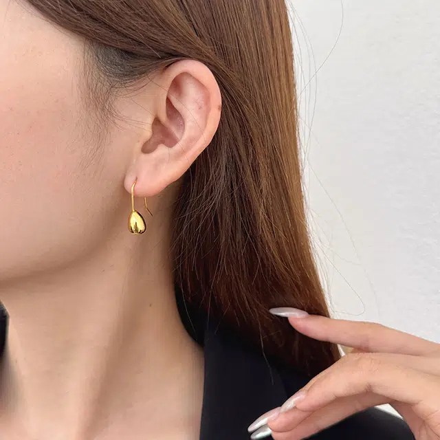 都爵 法式小水滴小众设计感气质 铜 耳环 女款