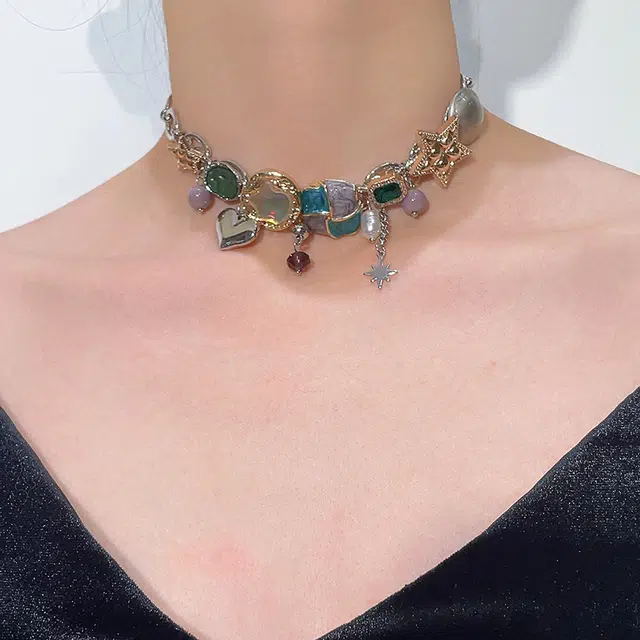 都爵 轻奢复古小众设计高级感彩色 钛钢 项链 女款