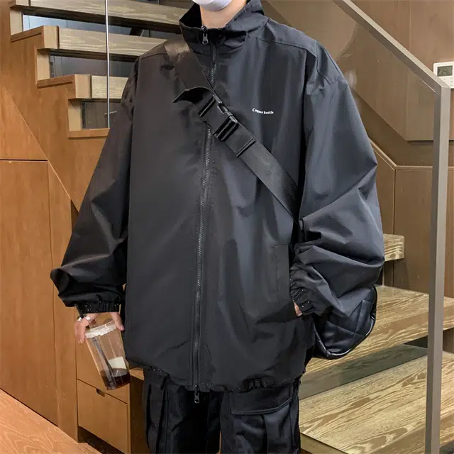 半空山 美式复古高街两面穿字母山系户外三防飞行员夹克 男女同款