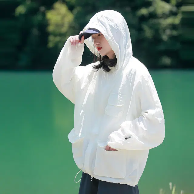 半空山 夏季薄款纯色糖果色系多口袋山系户外骑行防日晒潮流工装夹克外套 男女同款