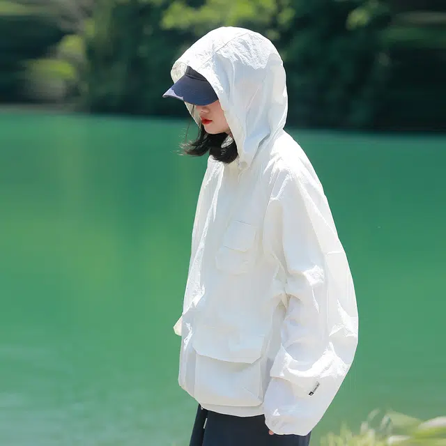 半空山 夏季薄款纯色糖果色系多口袋山系户外骑行防日晒潮流工装夹克外套 男女同款