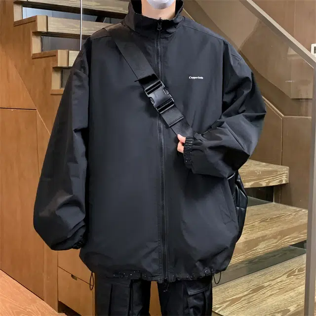 半空山 美式复古高街两面穿字母山系户外三防飞行员夹克 男女同款