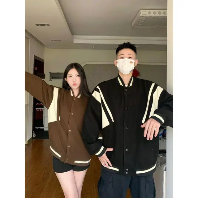 半空山  美式复古高街解构拼接撞色毛呢面料个性小众设计感潮流时尚百搭宽松舒适日常通勤无性别情侣棒球服 男女同款