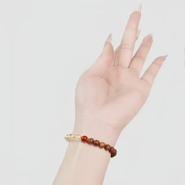 【钞能力者&金喜连连】 兰慕茵诺 新中式时尚复古 暴富发财 典雅小众日常小清新#好运 檀木 手串 男女同款情侣款