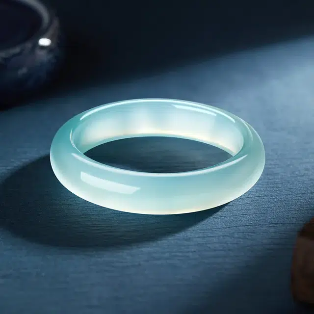 兰慕茵诺 新中式国潮古风美人镯 清冷优雅 天空蓝 轻奢小众温婉典雅 #好运 玉髓 手镯 女款