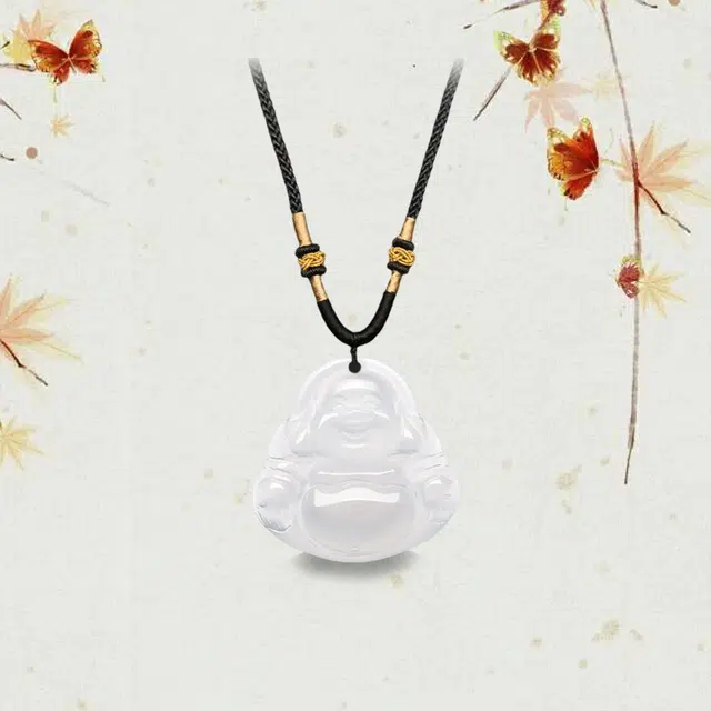 【水逆退散 已祝福】 兰慕茵诺 大肚弥勒佛公玉石吊坠 新中式国潮古风 古香古色  一帆风顺 天官赐福 #好运 玉髓 项链 女款