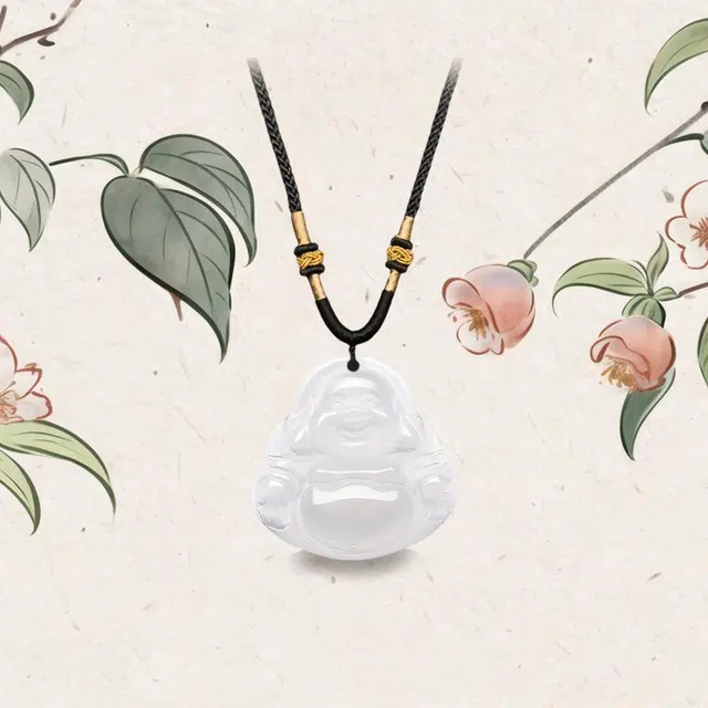 【水逆退散 已祝福】 兰慕茵诺 大肚弥勒佛公玉石吊坠 新中式国潮古风 古香古色  一帆风顺 天官赐福 #好运 玉髓 项链 女款