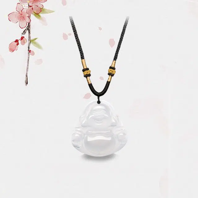 【水逆退散 已祝福】 兰慕茵诺 大肚弥勒佛公玉石吊坠 新中式国潮古风 古香古色  一帆风顺 天官赐福 #好运 玉髓 项链 女款