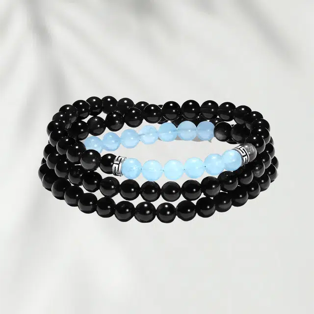 兰慕茵诺 小众设计 精致百搭清雅脱俗 国潮文艺风 温柔海洋 舒缓情绪#好运天然 黑曜石 手串 男女同款情侣款