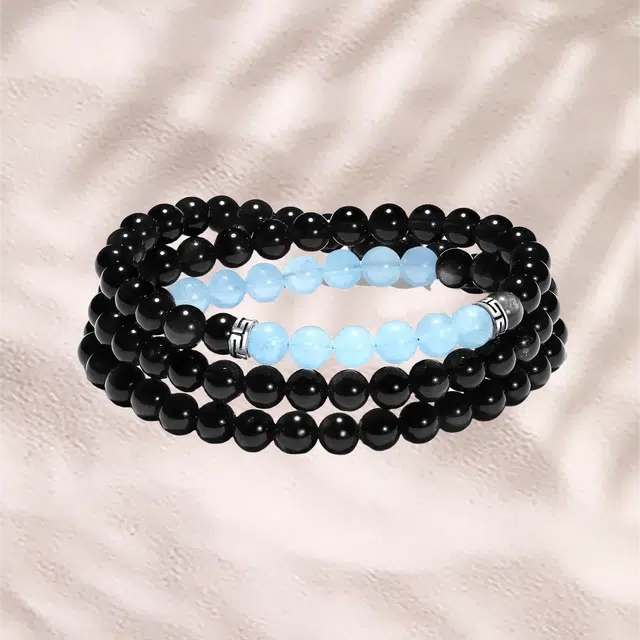 兰慕茵诺 小众设计 精致百搭清雅脱俗 国潮文艺风 温柔海洋 舒缓情绪#好运天然 黑曜石 手串 男女同款情侣款