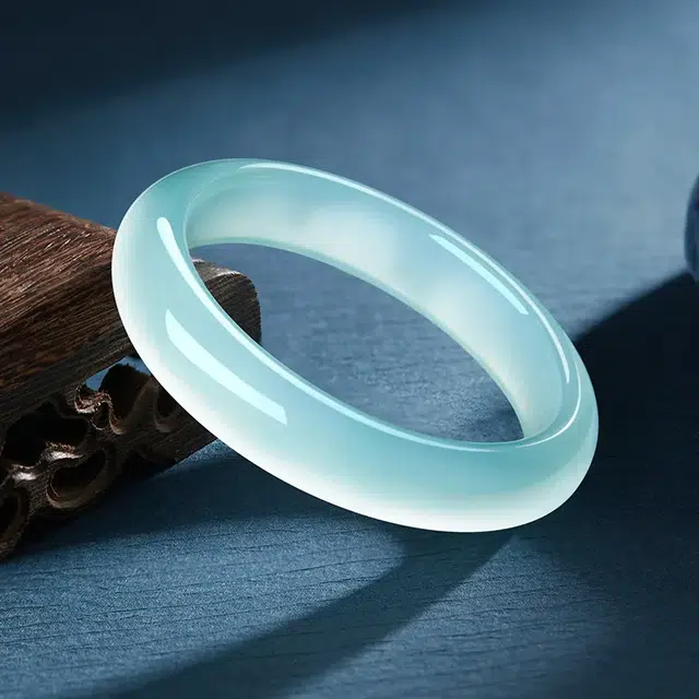 兰慕茵诺 新中式国潮古风美人镯 清冷优雅 天空蓝 轻奢小众温婉典雅 #好运 玉髓 手镯 女款