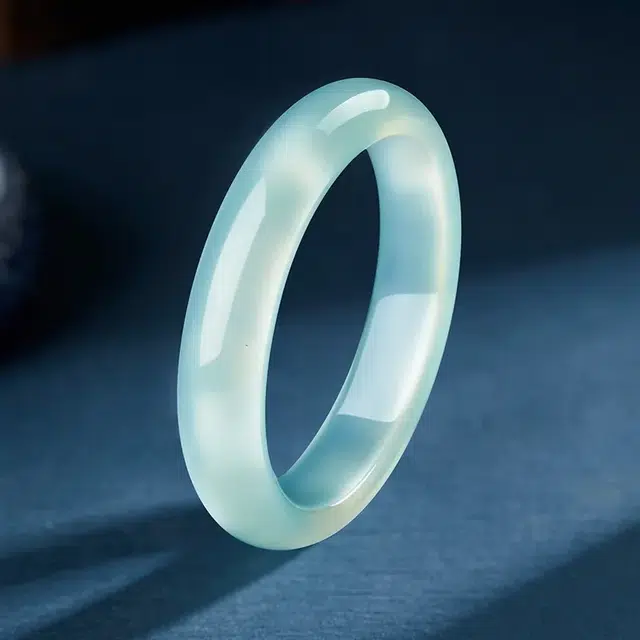 兰慕茵诺 新中式国潮古风美人镯 清冷优雅 天空蓝 轻奢小众温婉典雅 #好运 玉髓 手镯 女款